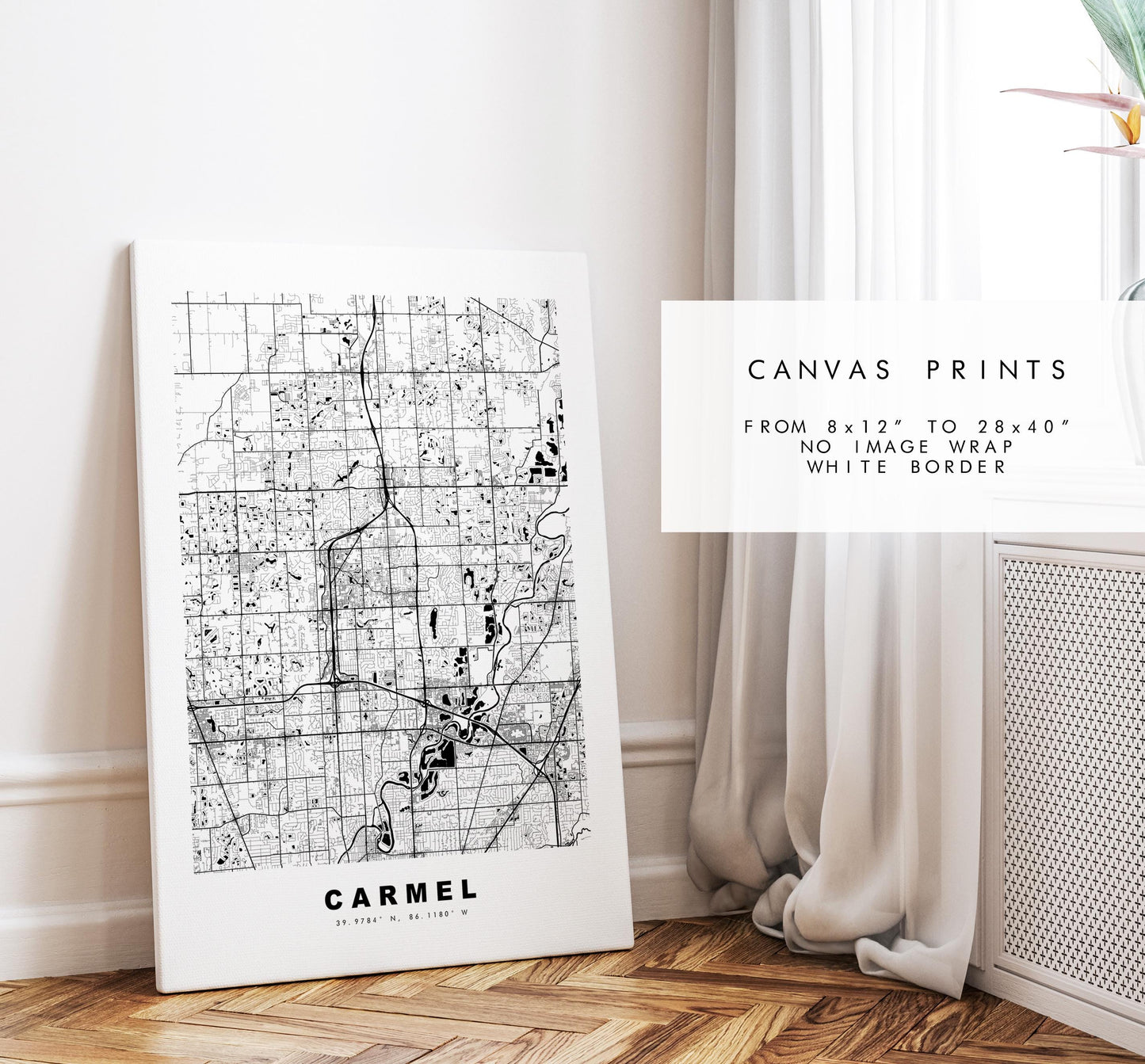 Carmel Map Print - City Map Poster - Map Art - USA City Maps - Carmel Print - Carmel Poster - Minimalist City Map - Indiana