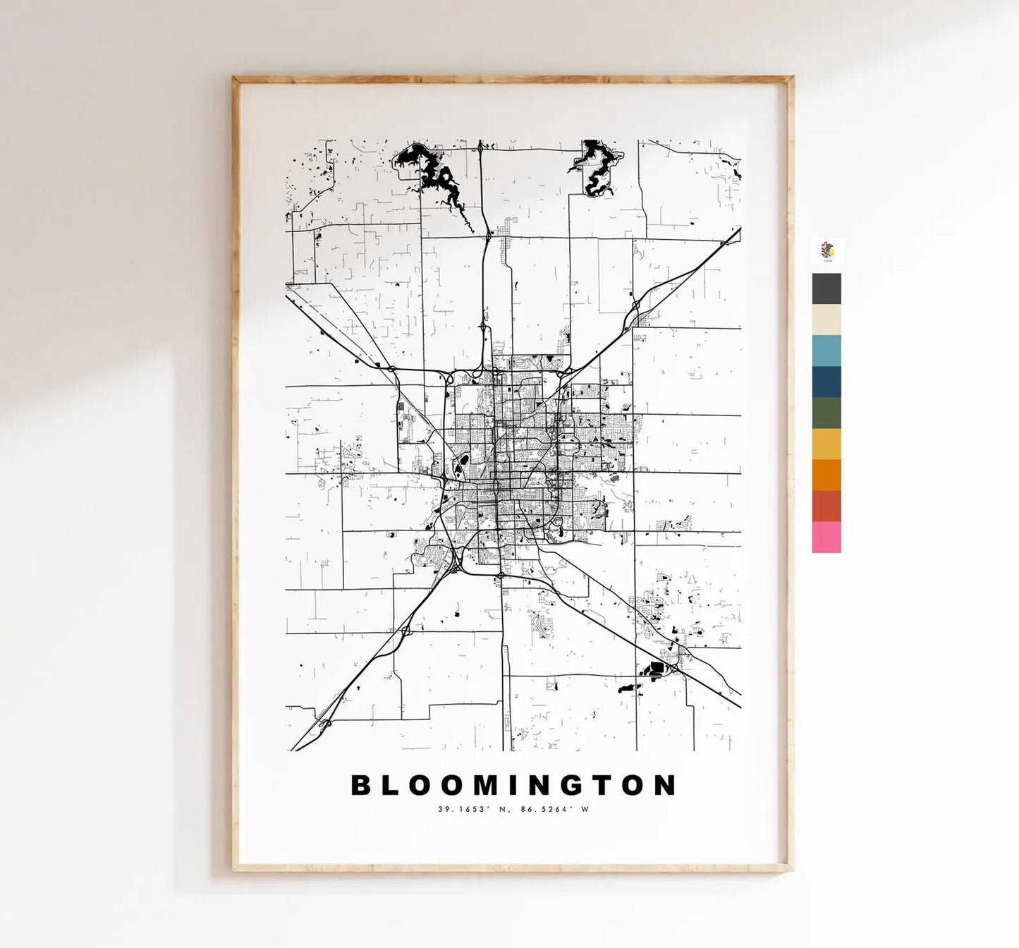 Bloomington Map Print (Illinois) - City Map Poster - Map Art - USA City Maps - Bloomington Print - Poster - Minimalist City Map - Illinois