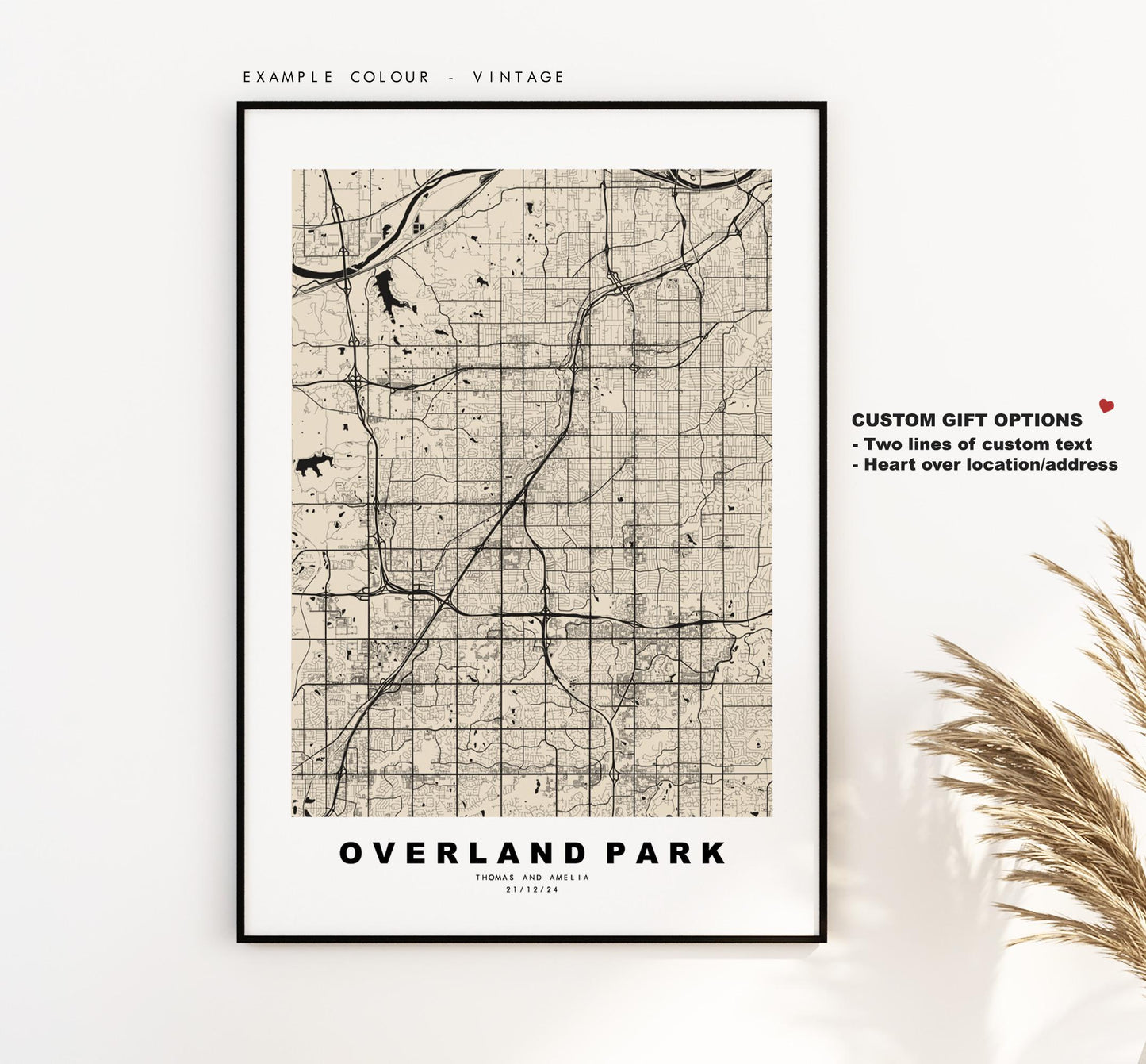 Overland Park Map Print - City Map Poster - Map Art - USA City Maps - Overland Park Print - Poster - Minimalist City Map - Kansas