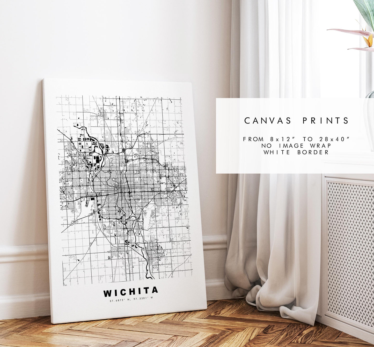 Wichita Map Print - City Map Poster - Map Art - USA City Maps - Wichita Print - Wichita Poster - Minimalist City Map - Kansas