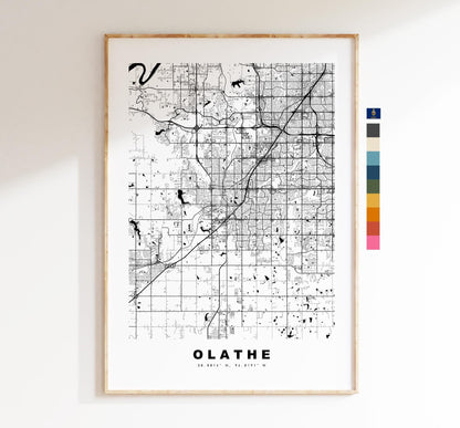 Olathe Map Print - City Map Poster - Map Art - USA City Maps - Olathe Print - Olathe Poster - Minimalist City Map - Kansas