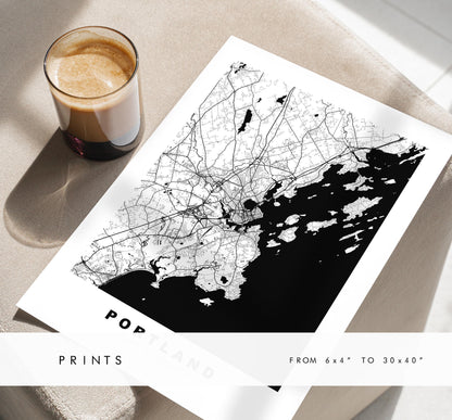 Portland Map Print (Maine) - City Map Poster - Map Art - USA City Maps - Portland Print - Portland Poster - Minimalist City Map - Maine