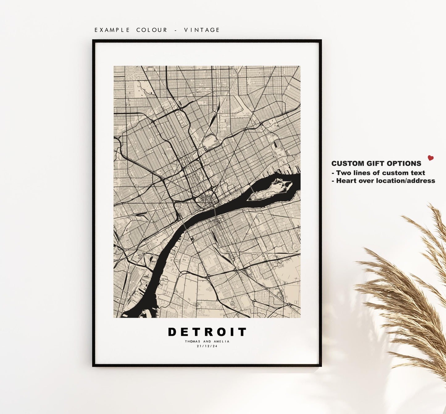 Detroit Map Print - City Map Poster - Map Art - USA City Maps - Detroit Print - Detroit Poster - Minimalist City Map - Michigan