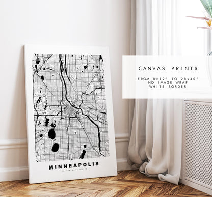 Minneapolis Map Print - City Map Poster - Map Art - USA City Maps - Minneapolis Print - Minneapolis Poster - Minimalist City Map - Minnesota