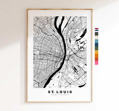 St Louis Map Print - City Map Poster - Map Art - USA City Maps - St Louis Print - St Louis Poster - Minimalist City Map - Missouri