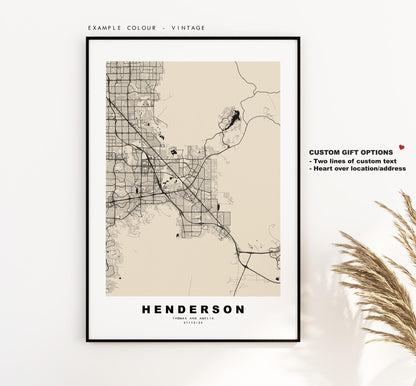 Henderson Map Print - City Map Poster - Map Art - USA City Maps - Henderson Print - Henderson Poster - Minimalist City Map - Nevada