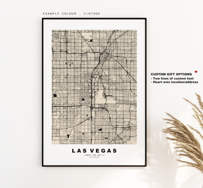 Las Vegas Map Print - City Map Poster - Map Art - USA City Maps - Las Vegas Print - Las Vegas Poster - Minimalist City Map - Nevada