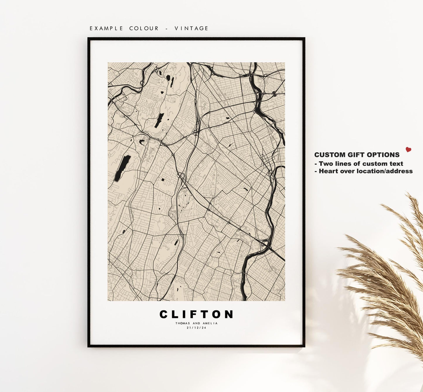 Clifton Map Print (New Jersey) - City Map Poster - Map Art - USA City Maps - Clifton Print -  Poster - Minimalist City Map - New Jersey