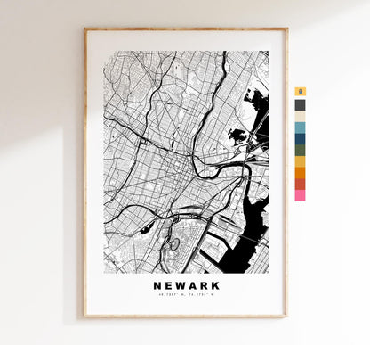 Newark Map Print - City Map Poster - Map Art - USA City Maps - Newark Print - Newark Poster - Minimalist City Map - New Jersey