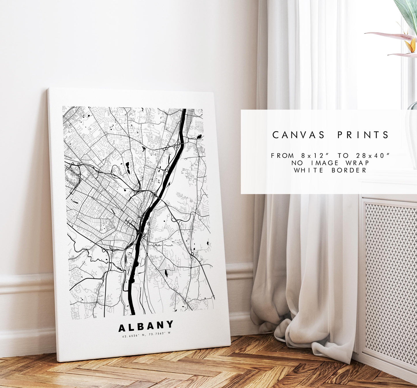 Albany Map Print (New York) - City Map Poster - Map Art - USA City Maps - Albany Print - Albany Poster - Minimalist City Map - New York