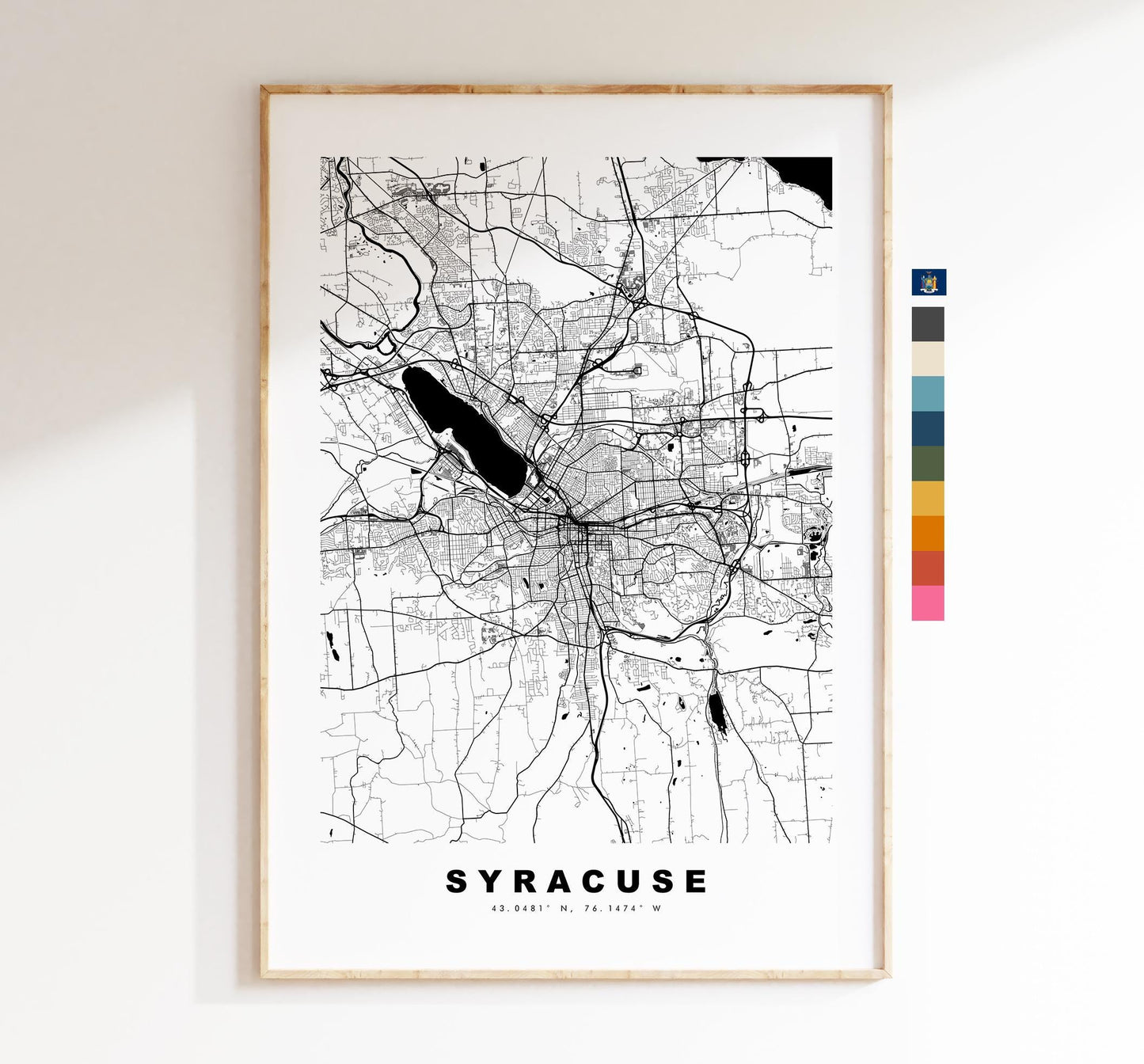 Syracuse Map Print - City Map Poster - Map Art - USA City Maps - Syracuse Print - Syracuse Poster - Minimalist City Map - New York