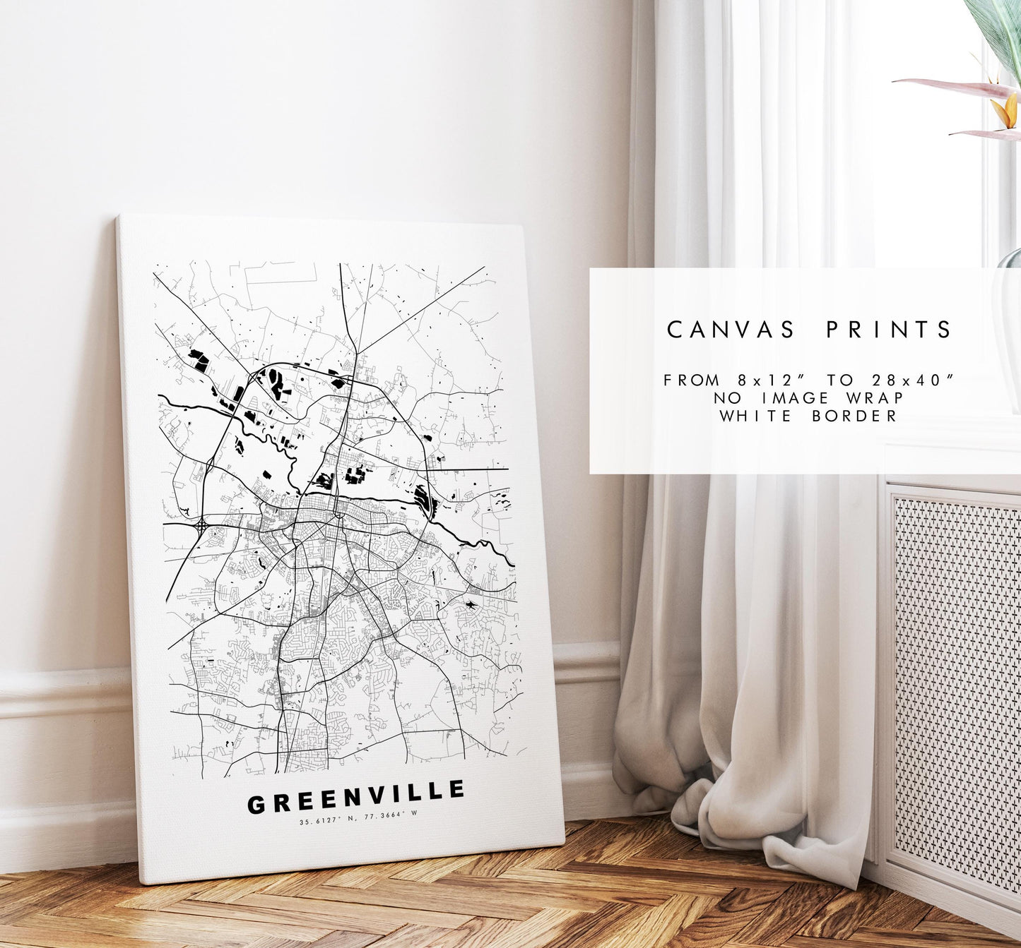 Greenville Map Print (NC) - City Map Poster - Map Art - USA City Maps - Greenville Print - Poster - Minimalist City Map - North Carolina