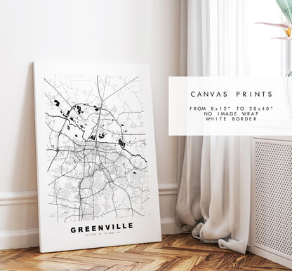 Greenville Map Print (NC) - City Map Poster - Map Art - USA City Maps - Greenville Print - Poster - Minimalist City Map - North Carolina