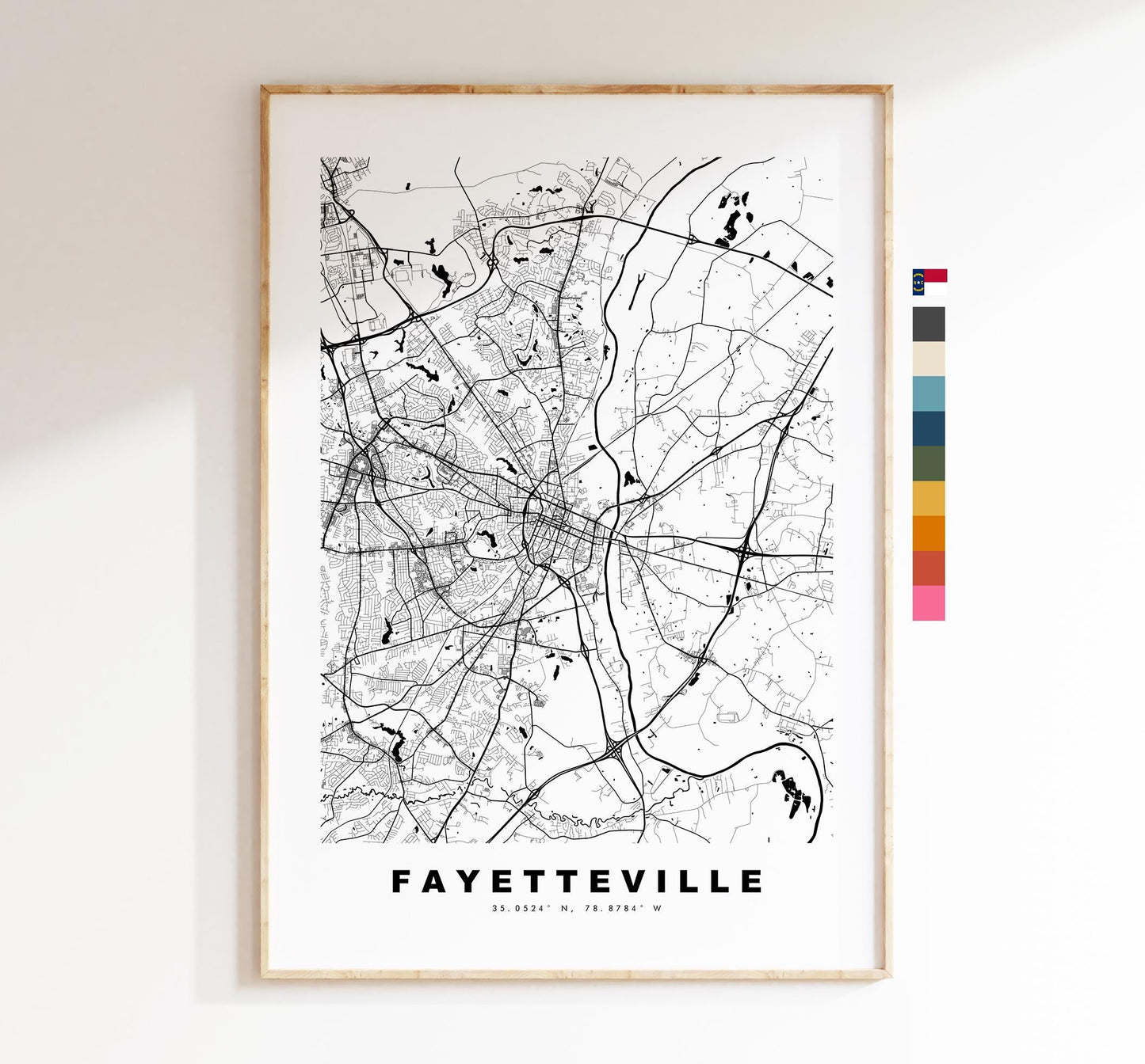 Fayetteville Map Print - City Map Poster - Map Art - USA City Maps - Fayetteville Print - Poster - Minimalist City Map - North Carolina