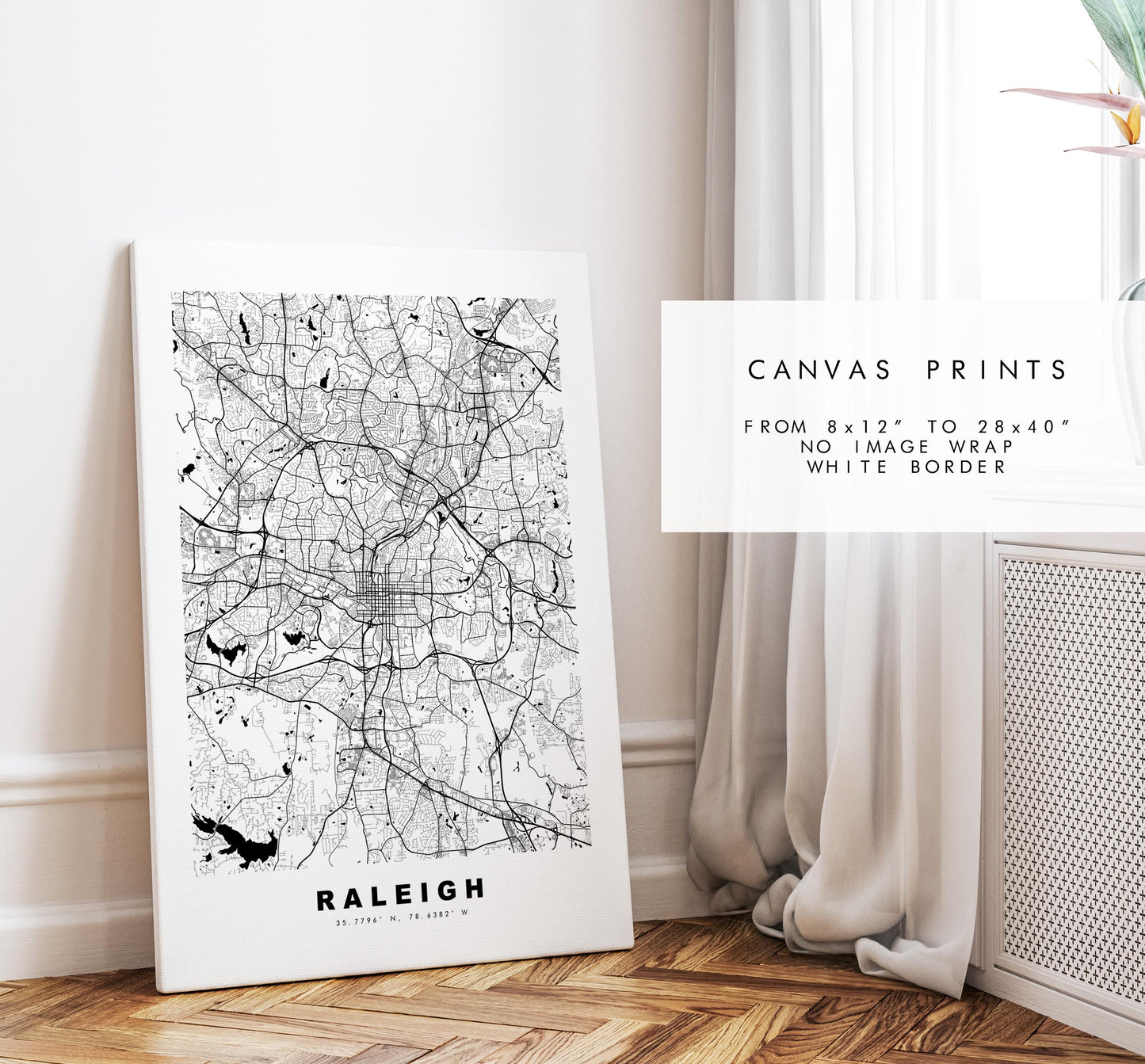 Raleigh Map Print - City Map Poster - Map Art - USA City Maps - Raleigh Print - Raleigh Poster - Minimalist City Map - North Carolina