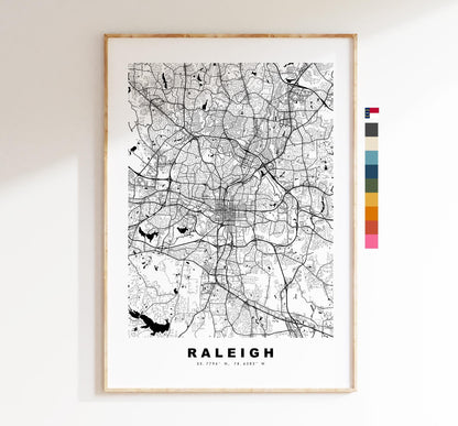 Raleigh Map Print - City Map Poster - Map Art - USA City Maps - Raleigh Print - Raleigh Poster - Minimalist City Map - North Carolina