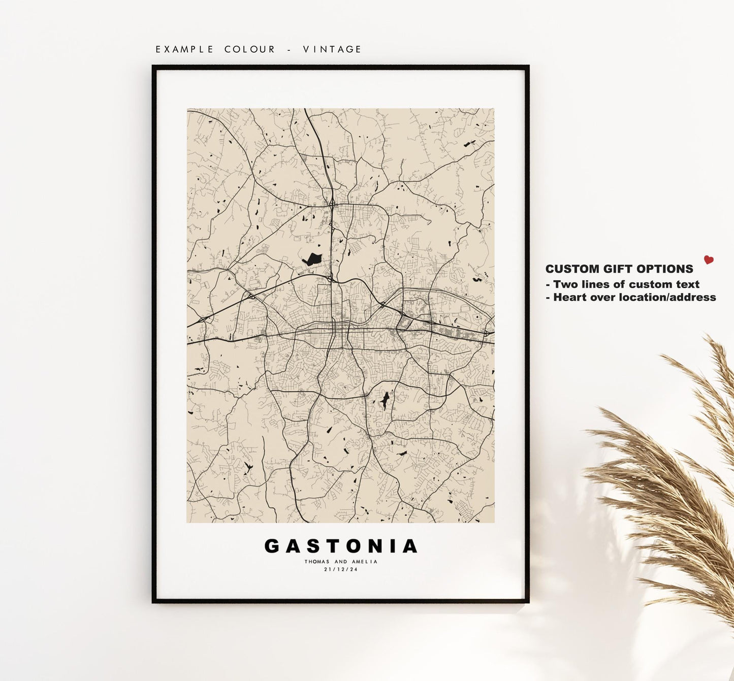 Gastonia Map Print - City Map Poster - Map Art - USA City Maps - Gastonia Print - Gastonia Poster - Minimalist City Map - North Carolina