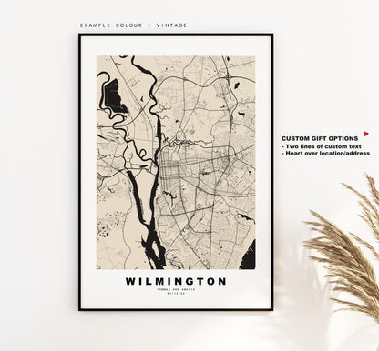 Wilmington Map Print - City Map Poster - Map Art - USA City Maps - Wilmington Print -  Poster - Minimalist City Map - North Carolina