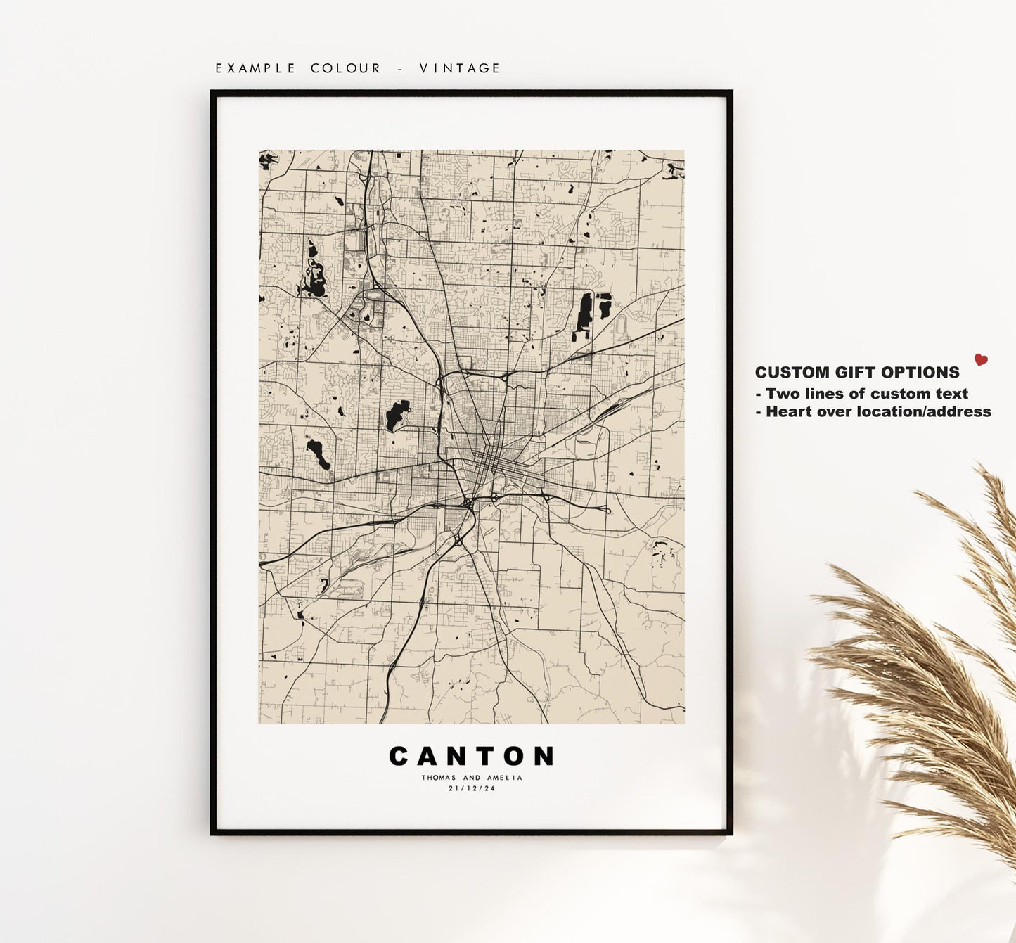 Canton Map Print - City Map Poster - Map Art - USA City Maps - Canton Print - Canton Poster - Minimalist City Map - Ohio