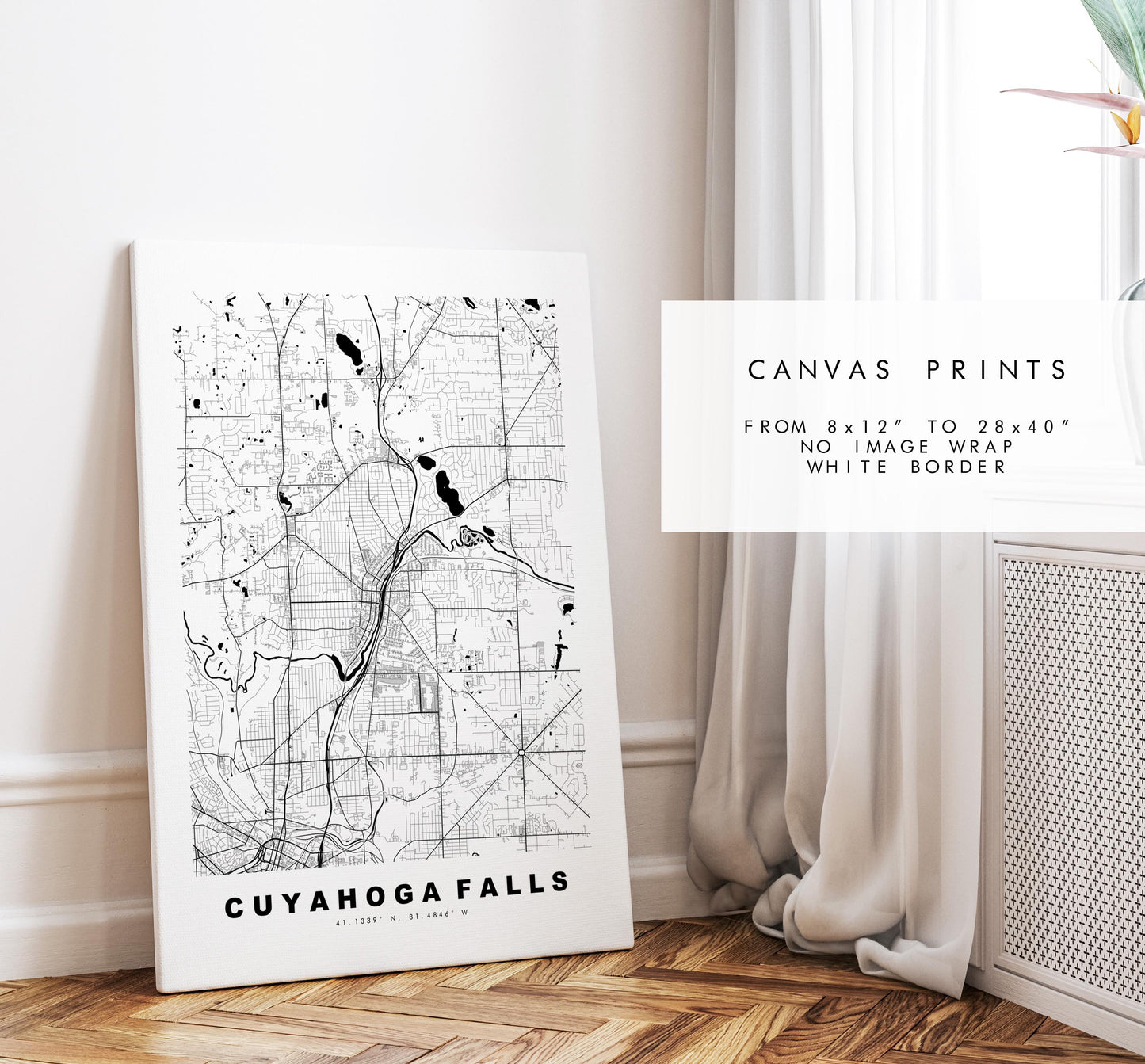 Cuyahoga Falls Map Print - City Map Poster - Map Art - USA City Maps - Cuyahoga Falls Print - Poster - Minimalist City Map - Ohio