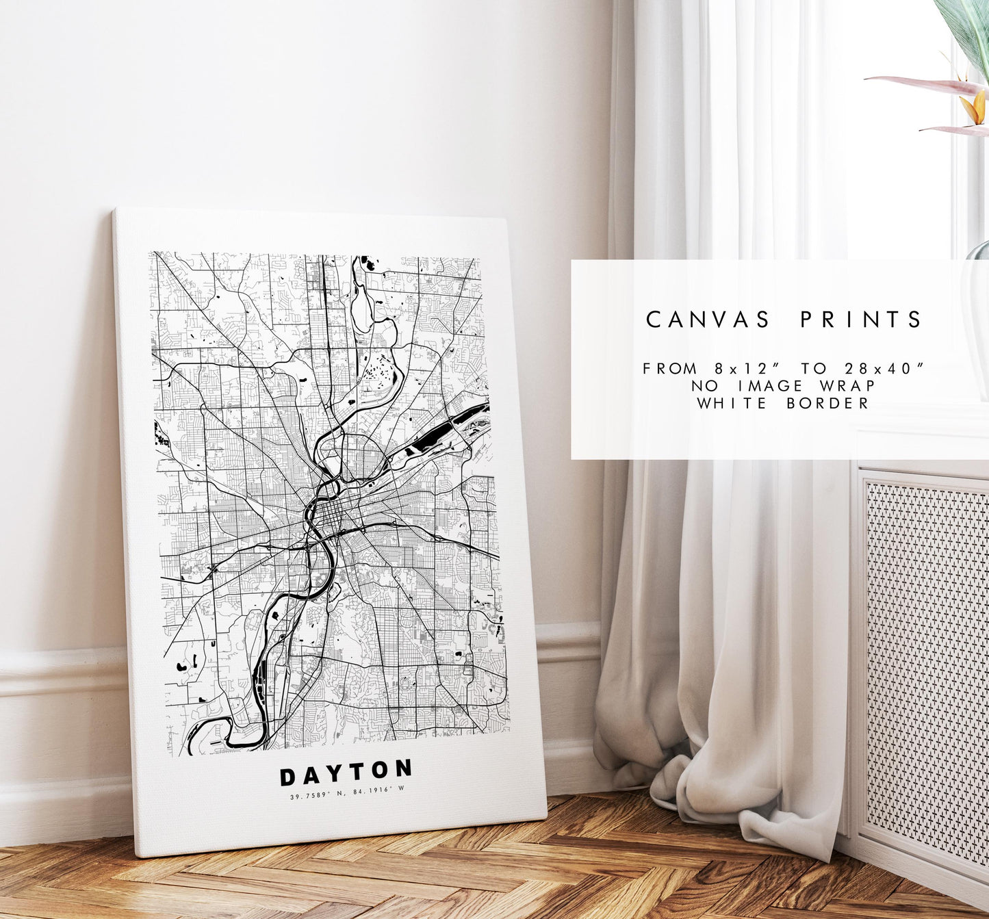 Dayton Map Print - City Map Poster - Map Art - USA City Maps - Dayton Print - Dayton Poster - Minimalist City Map - Ohio