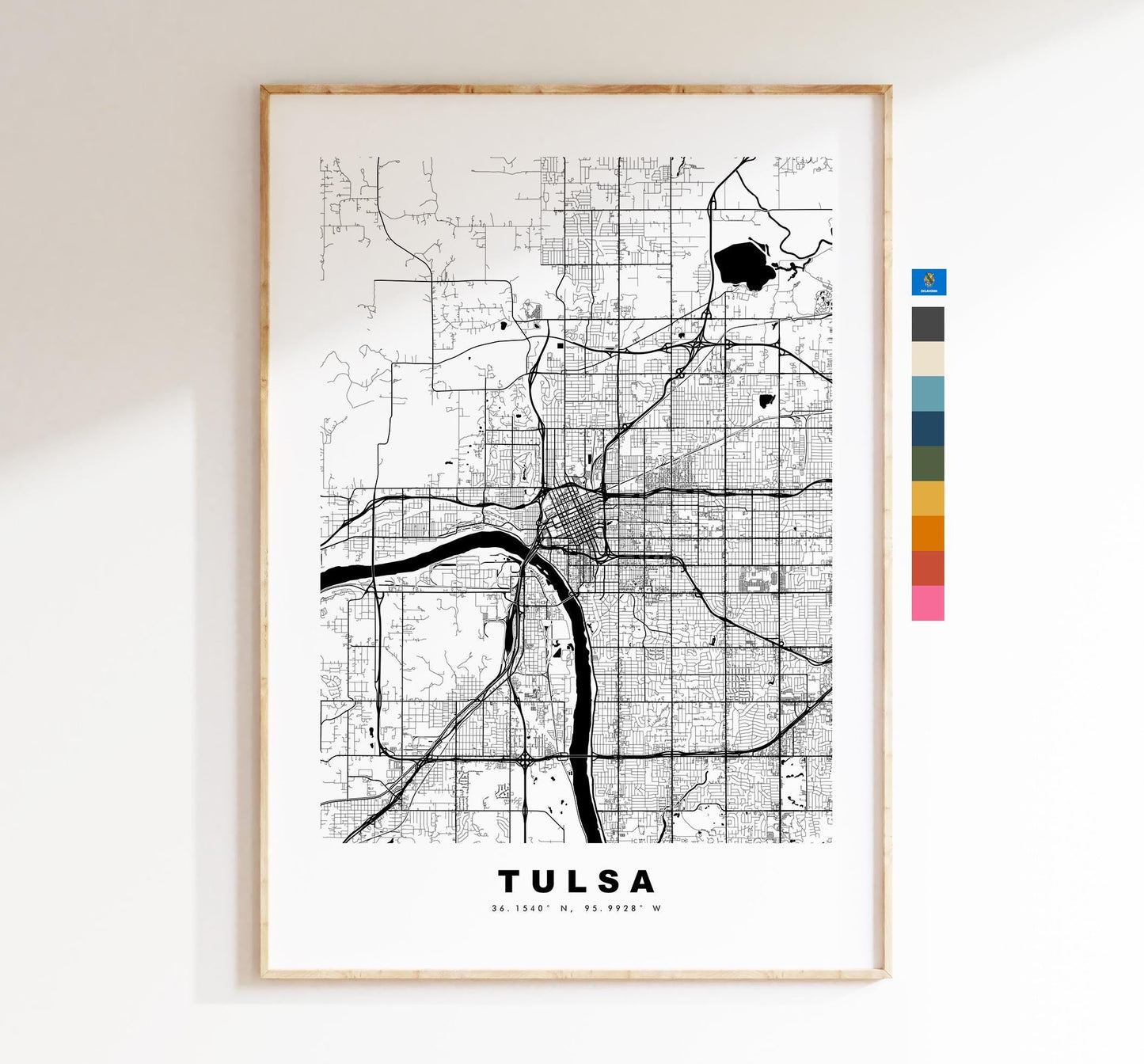 Tulsa Map Print - City Map Poster - Map Art - USA City Maps - Tulsa Print - Tulsa Poster - Minimalist City Map - Oklahoma