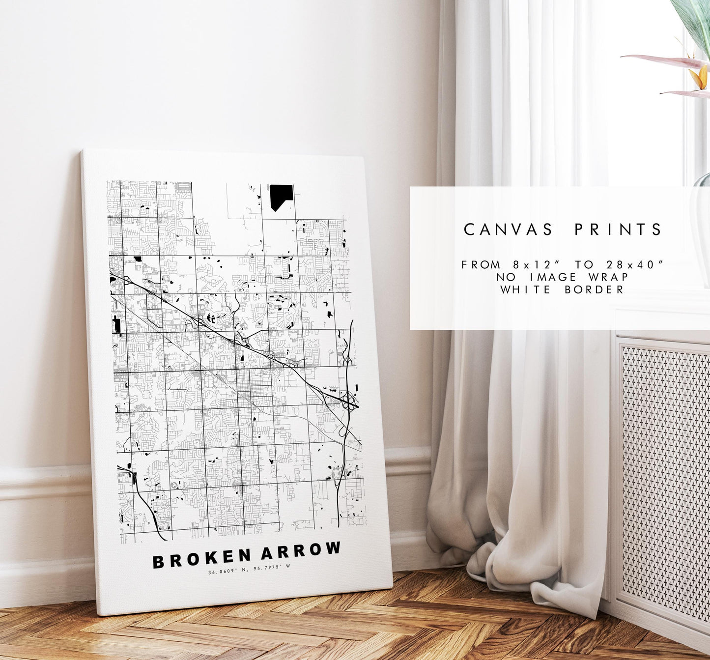 Broken Arrow Map Print - City Map Poster - Map Art - USA City Maps - Broken Arrow Print - Poster - Minimalist City Map - Oklahoma