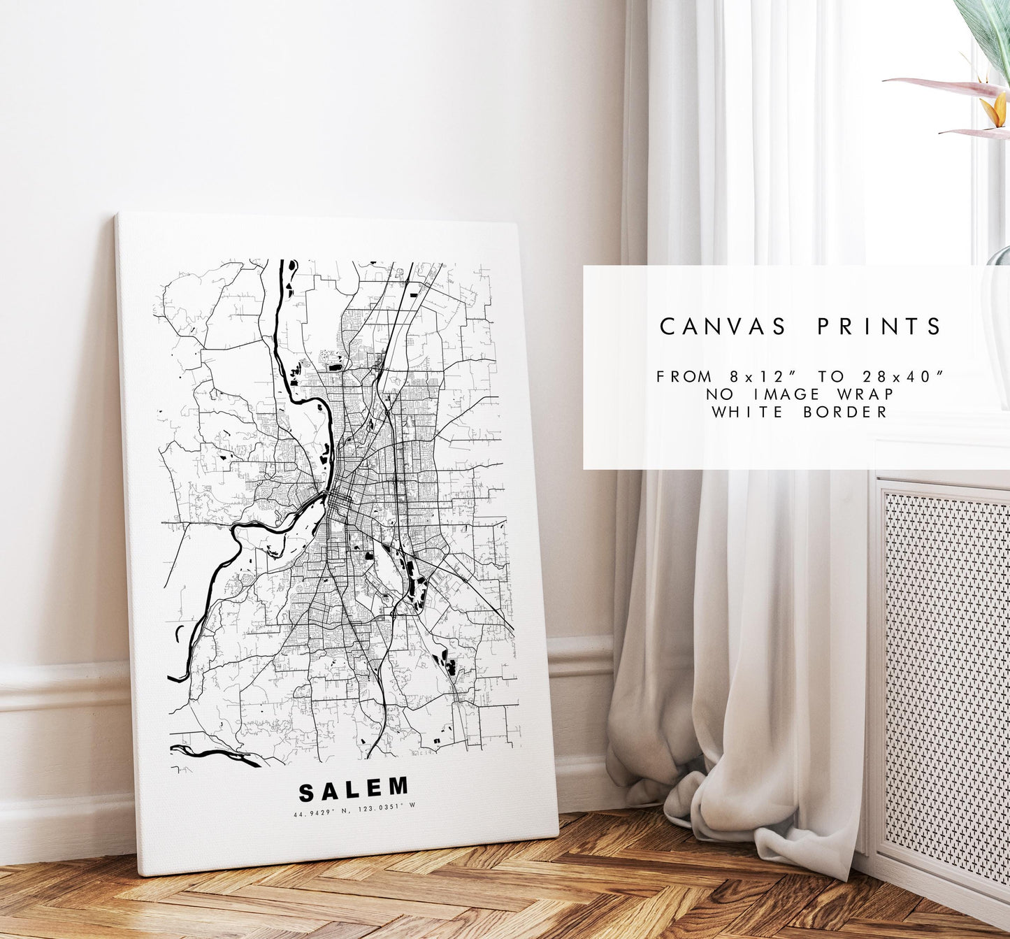 Salem Map Print - City Map Poster - Map Art - USA City Maps - Salem Print - Salem Poster - Minimalist City Map - Oregon