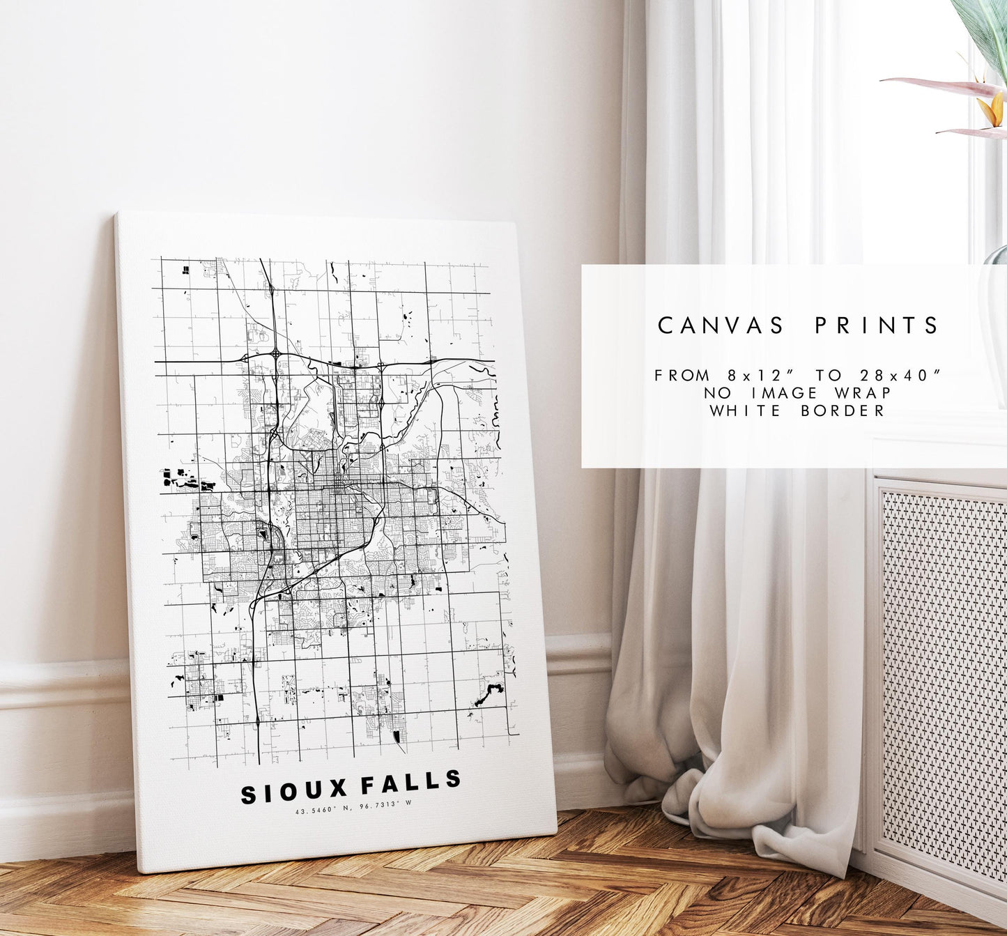 Sioux Falls Map Print - City Map Poster - Map Art - USA City Maps - Sioux Falls Print -  Poster - Minimalist City Map - South Dakota