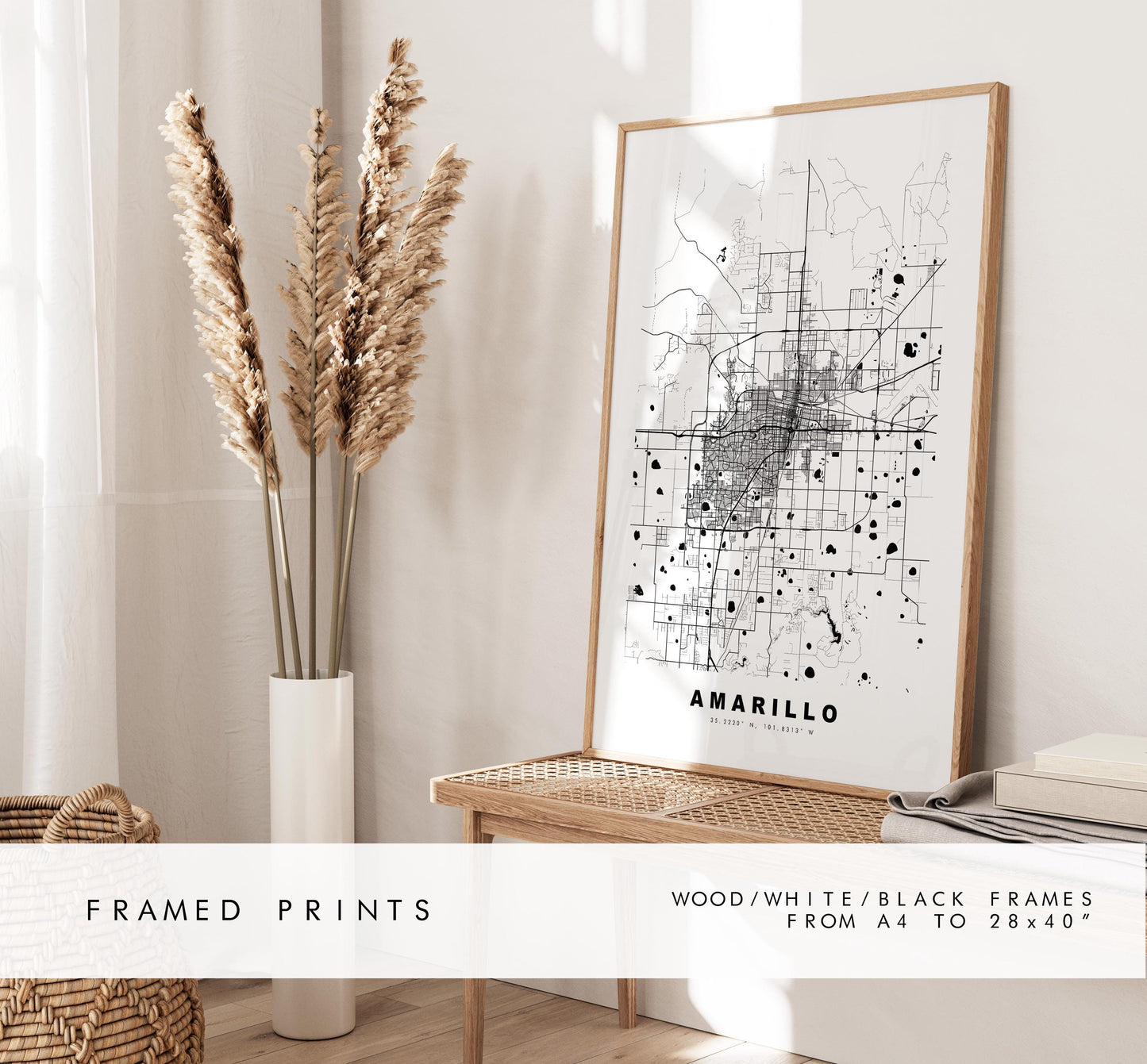 Amarillo Map Print - City Map Poster - Map Art - USA City Maps - Amarillo Print - Amarillo Poster - Minimalist City Map - Texas