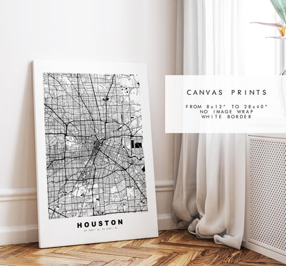 Houston Map Print - City Map Poster - Map Art - USA City Maps - Houston Print - Houston Poster - Minimalist City Map - Texas