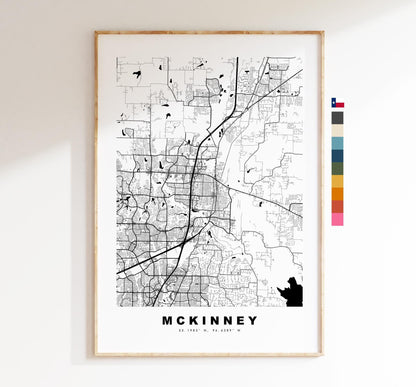 Mckinney Map Print - City Map Poster - Map Art - USA City Maps - Mckinney Print - Mckinney Poster - Minimalist City Map - Texas