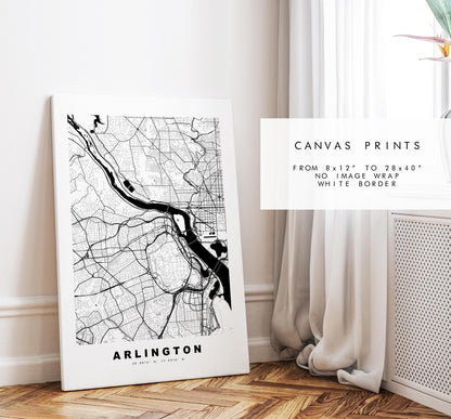 Arlington Map Print (Virginia) - City Map Poster - Map Art - USA City Maps - Arlington Print - Poster - Minimalist City Map - Virginia