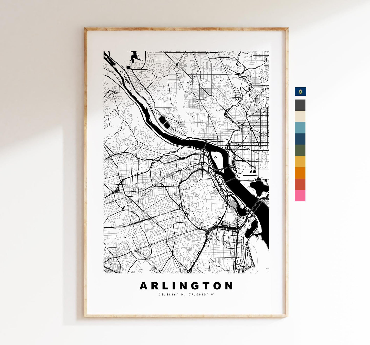 Arlington Map Print (Virginia) - City Map Poster - Map Art - USA City Maps - Arlington Print - Poster - Minimalist City Map - Virginia