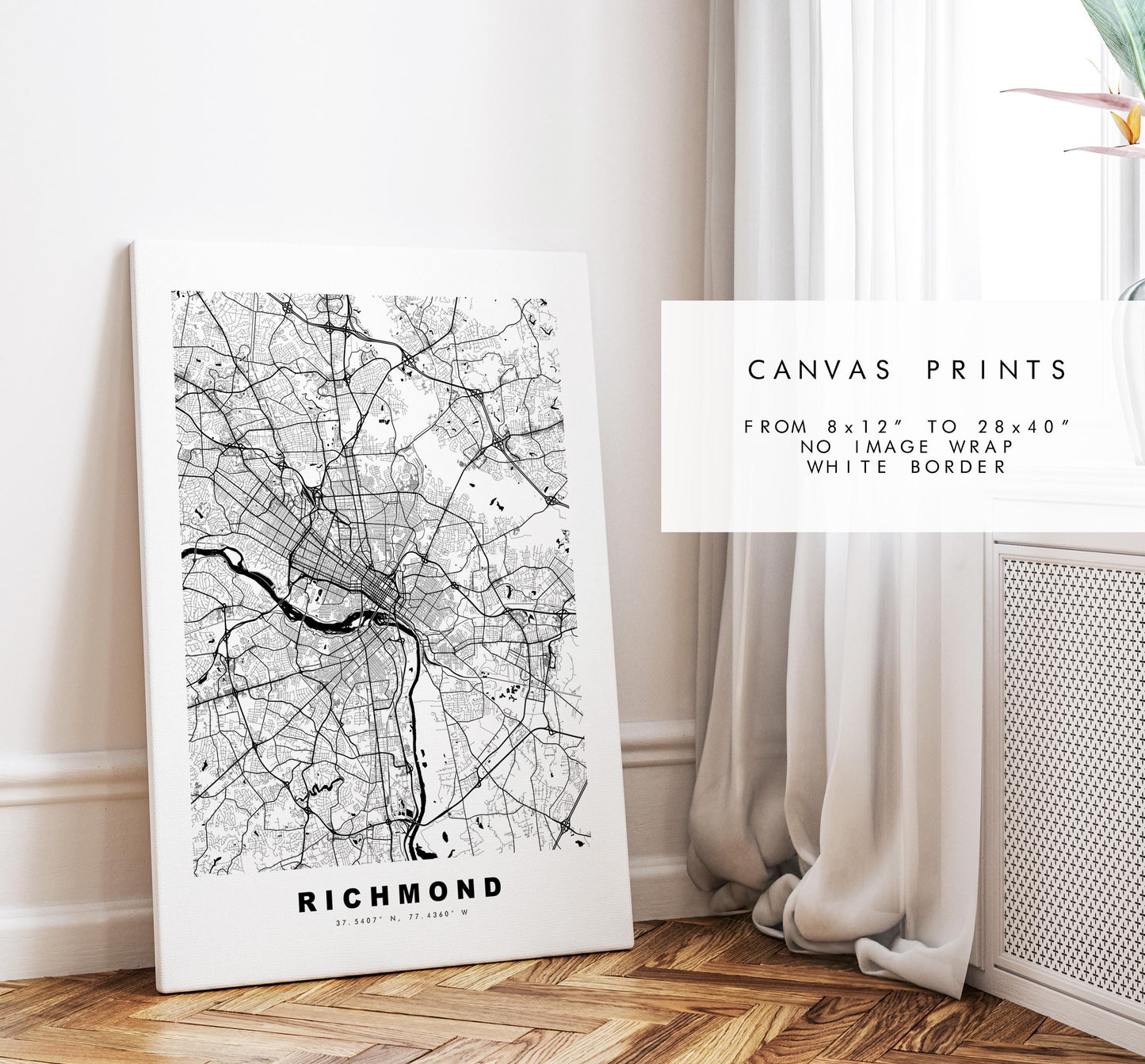 Richmond Map Print (Virginia) - City Map Poster - Map Art - USA City Maps - Richmond Print - Poster - Minimalist City Map - Virginia