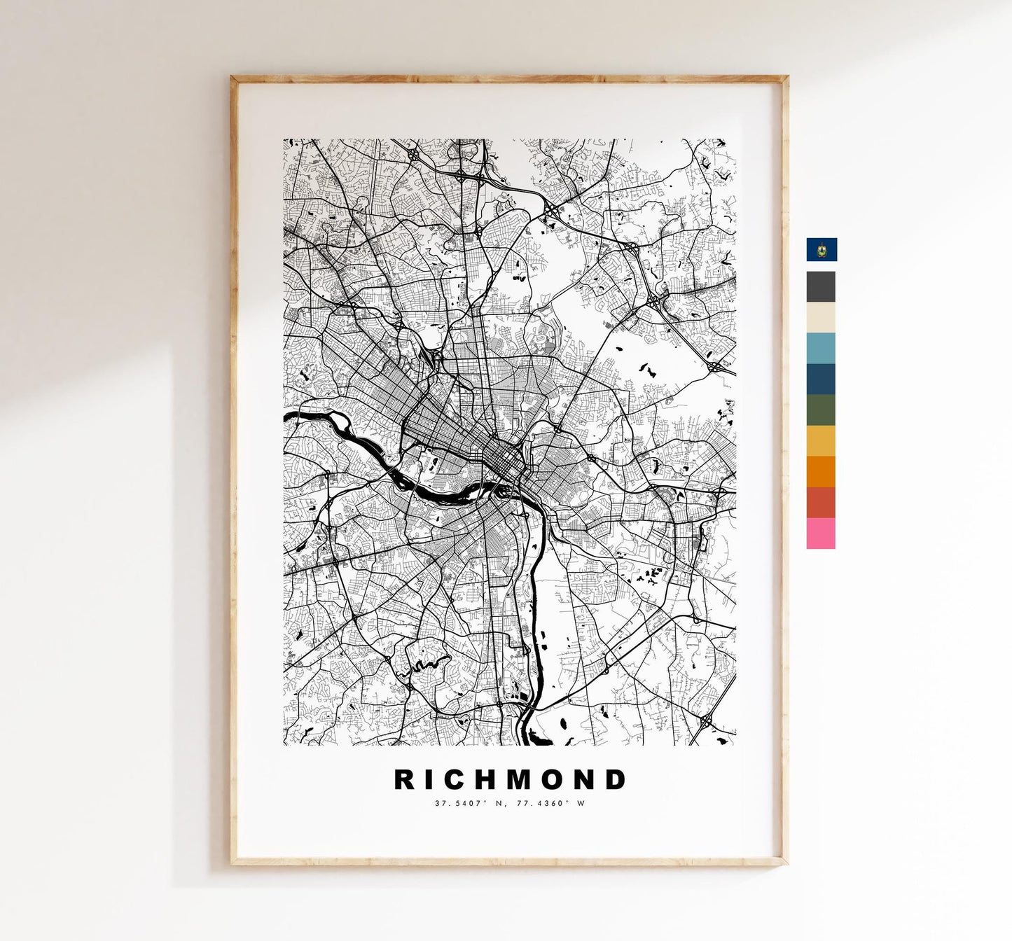 Richmond Map Print (Virginia) - City Map Poster - Map Art - USA City Maps - Richmond Print - Poster - Minimalist City Map - Virginia