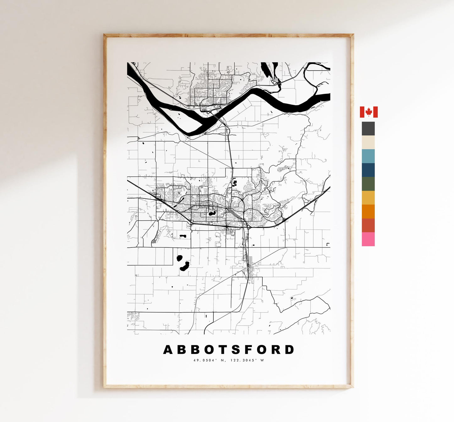 Abbotsford Map Print - City Map Poster - Map Art - Map Wall Art - Canada City Maps - Abbotsford Print - Test Poster - Minimalist City Map