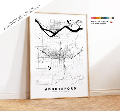 Abbotsford Map Print - City Map Poster - Map Art - Map Wall Art - Canada City Maps - Abbotsford Print - Test Poster - Minimalist City Map