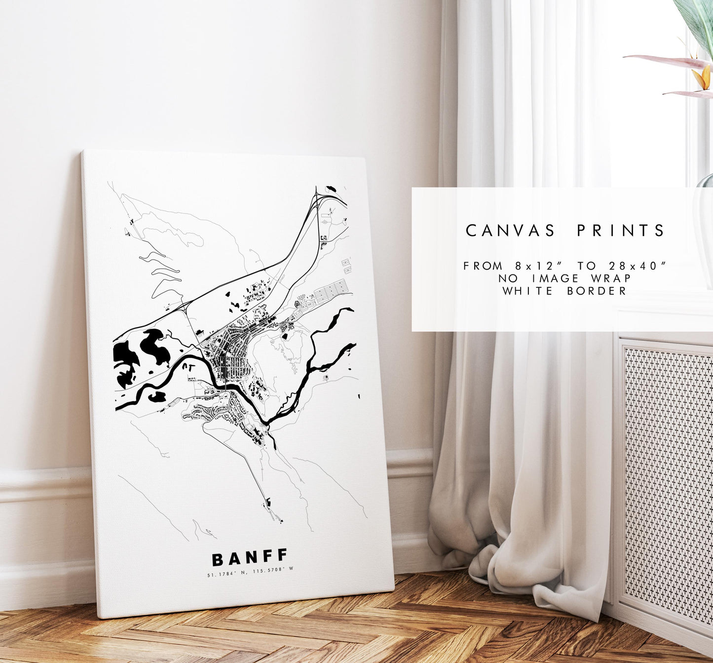 Banff Map Print - City Map Poster - Map Art - Map Wall Art - Canada City Maps - Banff Print - Banff Poster - Minimalist City Map