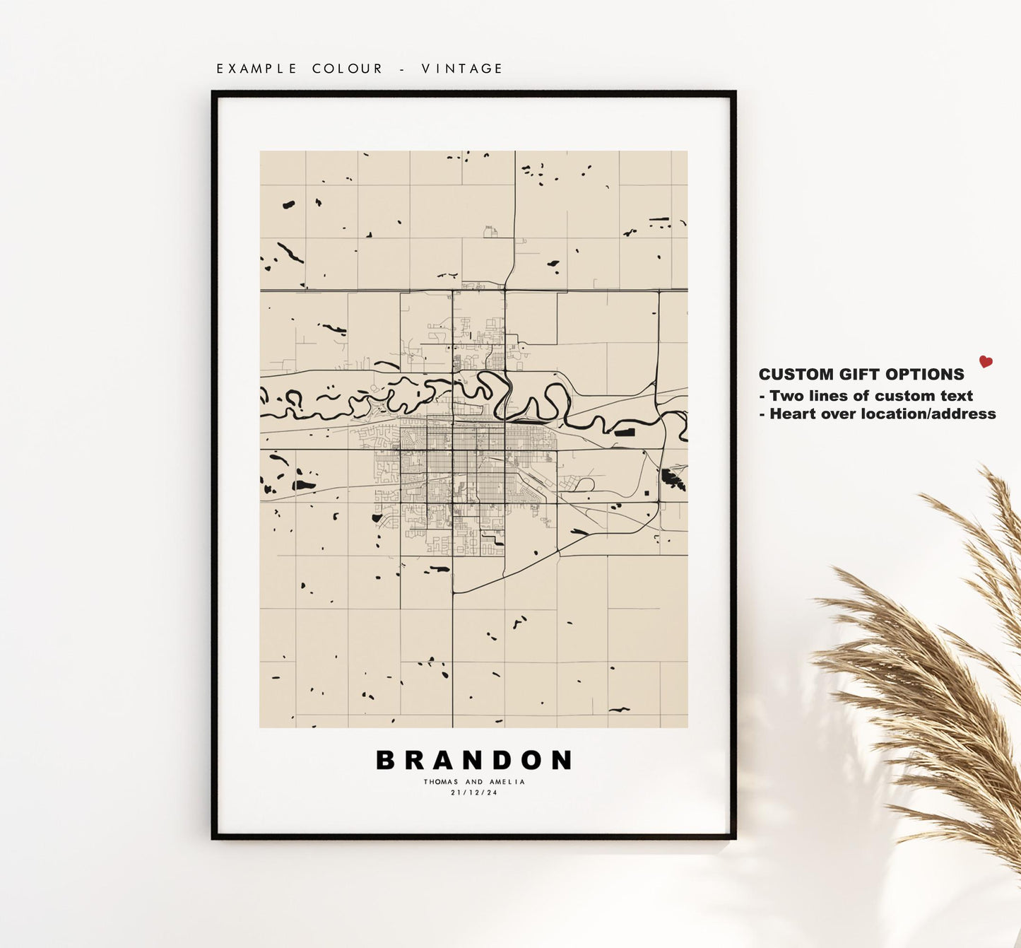 Brandon Map Print (Canada) - City Map Poster - Map Art - Map Wall Art - Canada City Maps - Brandon Print - Poster - Minimalist City Map