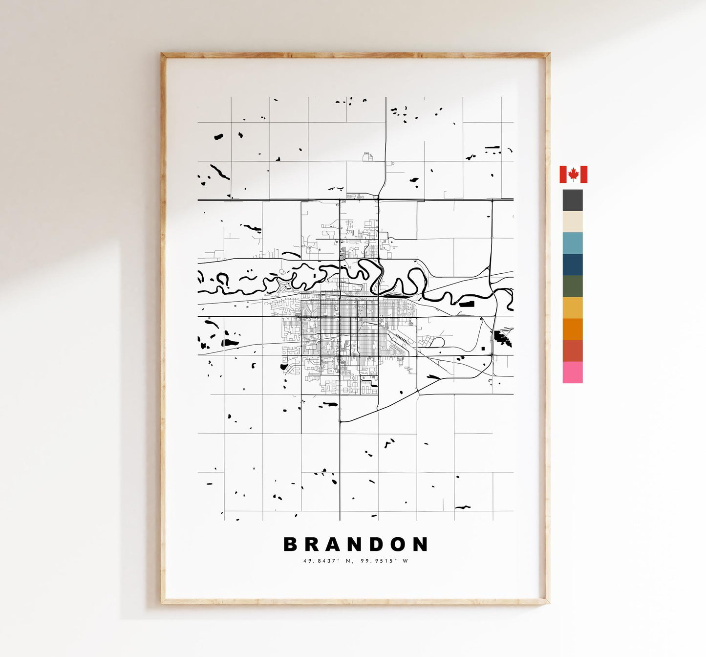 Brandon Map Print (Canada) - City Map Poster - Map Art - Map Wall Art - Canada City Maps - Brandon Print - Poster - Minimalist City Map