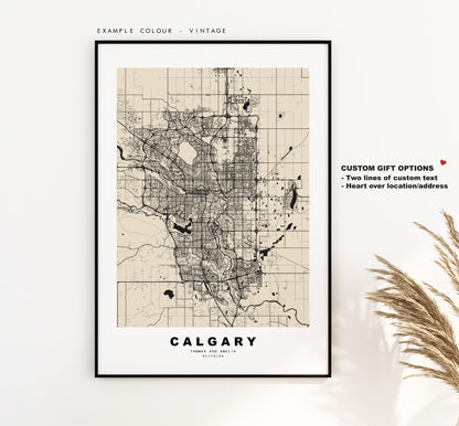 Calgary Map Print - City Map Poster - Map Art - Map Wall Art - Canada City Maps - Calgary Print - Calgary Poster - Minimalist City Map