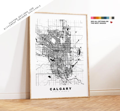 Calgary Map Print - City Map Poster - Map Art - Map Wall Art - Canada City Maps - Calgary Print - Calgary Poster - Minimalist City Map