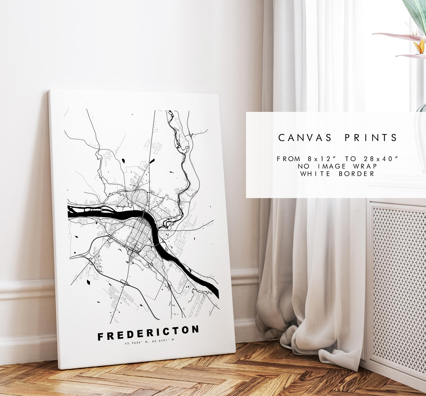 Fredericton Map Print - City Map Poster - Map Art - Map Wall Art - Canada City Maps - Fredericton Print - Poster - Minimalist City Map