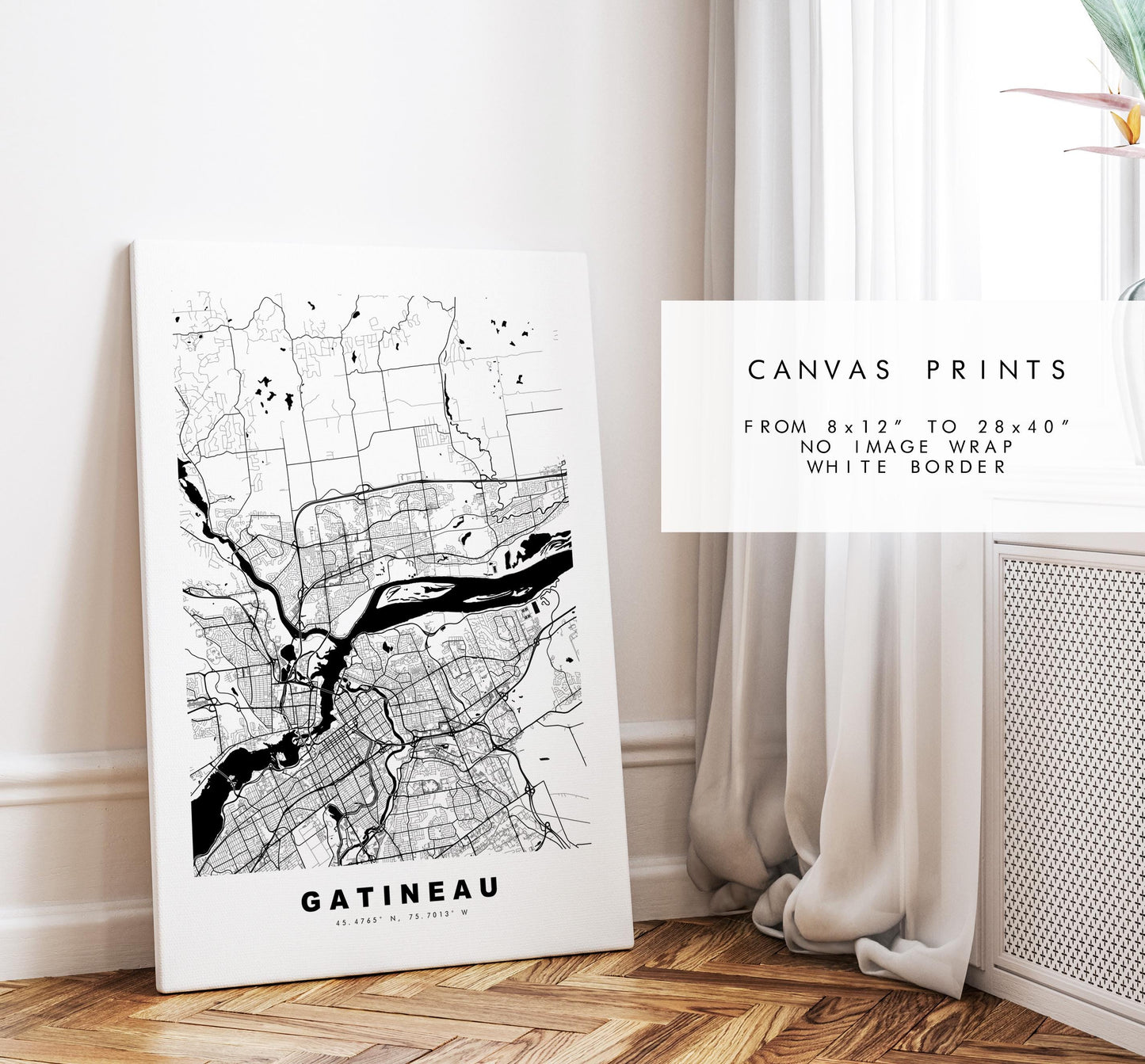 Gatineau Map Print - City Map Poster - Map Art - Map Wall Art - Canada City Maps - Gatineau Print - Gatineau Poster - Minimalist City Map