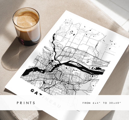 Gatineau Map Print - City Map Poster - Map Art - Map Wall Art - Canada City Maps - Gatineau Print - Gatineau Poster - Minimalist City Map