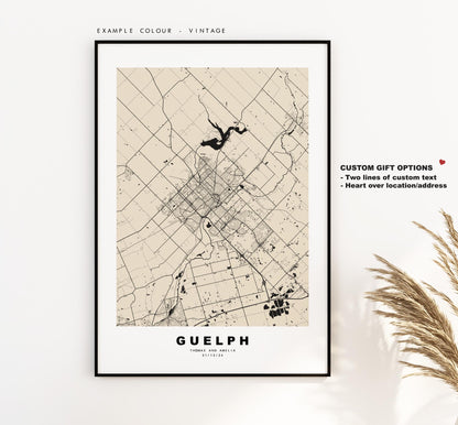 Guelph Map Print - City Map Poster - Map Art - Map Wall Art - Canada City Maps - Guelph Print - Guelph Poster - Minimalist City Map