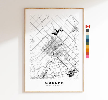 Guelph Map Print - City Map Poster - Map Art - Map Wall Art - Canada City Maps - Guelph Print - Guelph Poster - Minimalist City Map