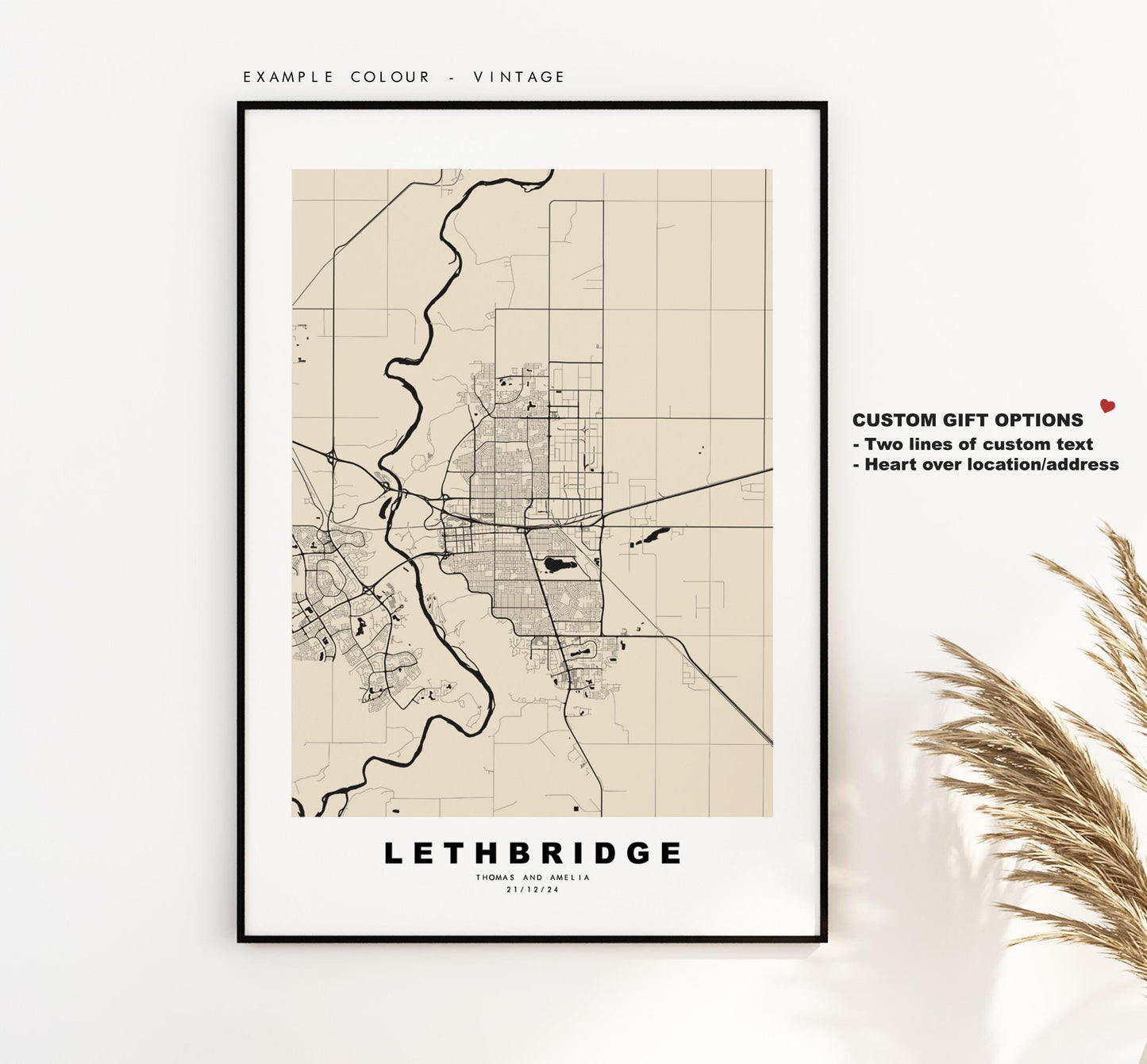 Lethbridge Map Print - City Map Poster - Map Art - Map Wall Art - Canada City Maps - Lethbridge Print - Poster - Minimalist City Map