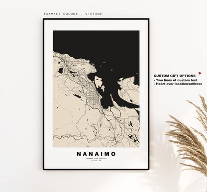 Nanaimo Map Print - City Map Poster - Map Art - Map Wall Art - Canada City Maps - Nanaimo Print - Nanaimo Poster - Minimalist City Map